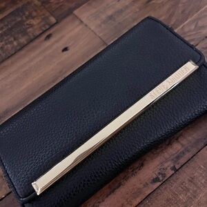 Steve Madden Black Clutch with Gold Detail Purse